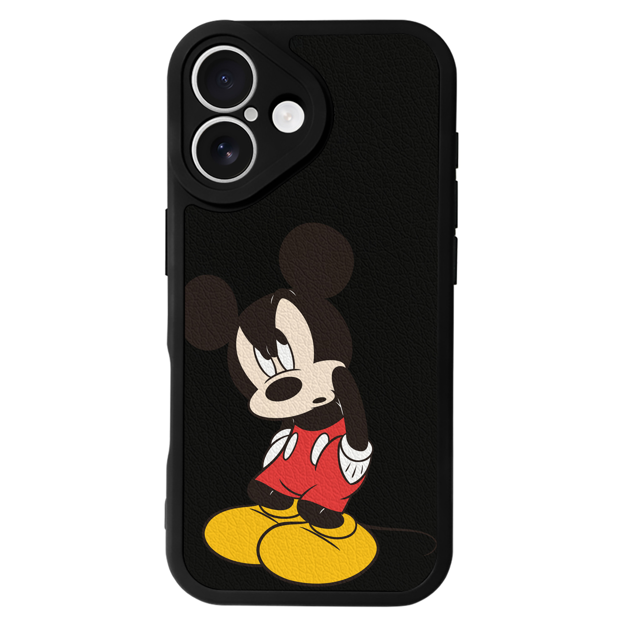 （画像用） ミッキーマウス Mickey Mouse 【iPhone 16シリーズ対応】シリコンスマホケース（レザー調） 材質：シリコン